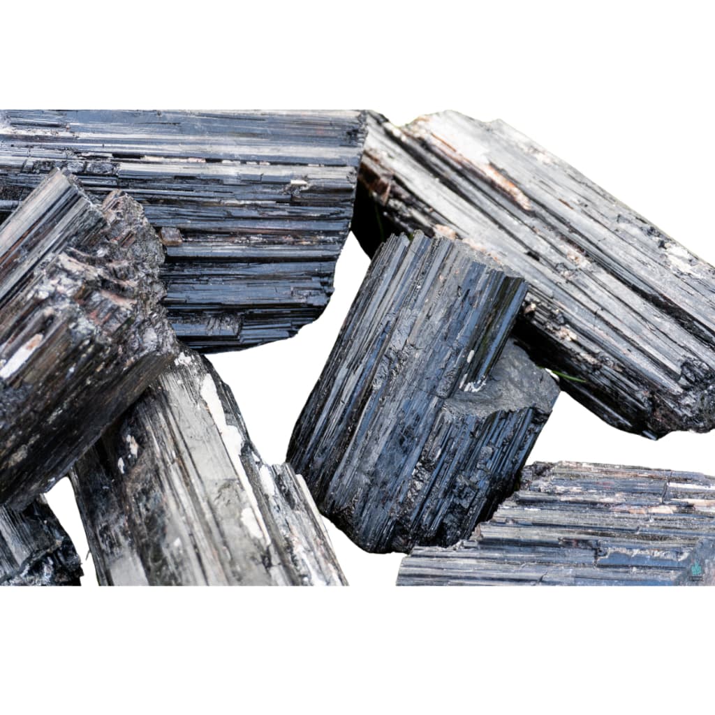 Kit Turmalina Negra Bruta Cristais Naturais Pedras Roladas Energia Proteção