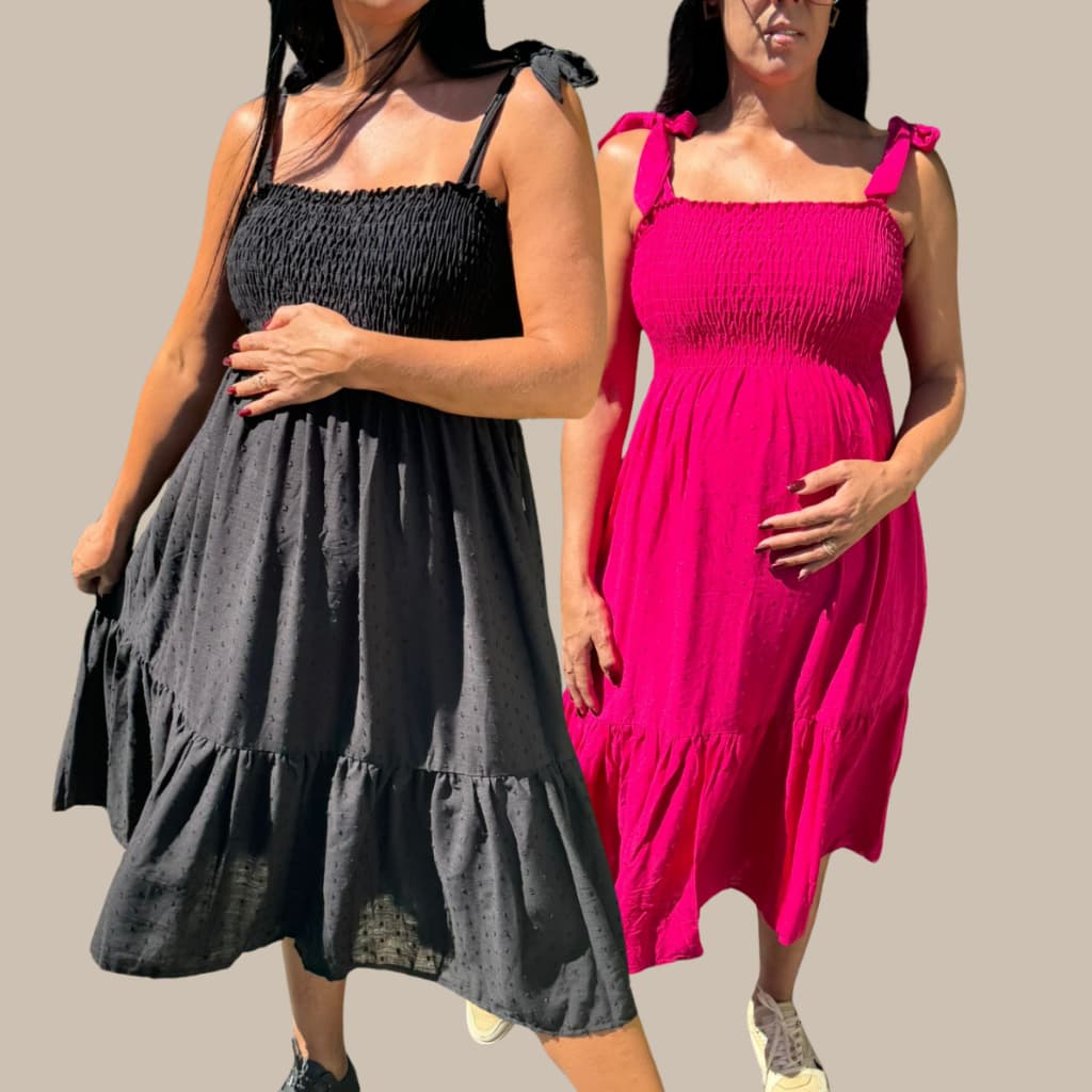 Kit 2 Vestido Curto Midi Soltinho Gestante Grávida Plus Size GG G1 G2