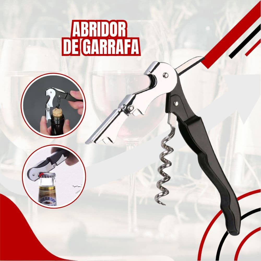 Saca-rolhas Profissional Em Aço Inox Reforçado