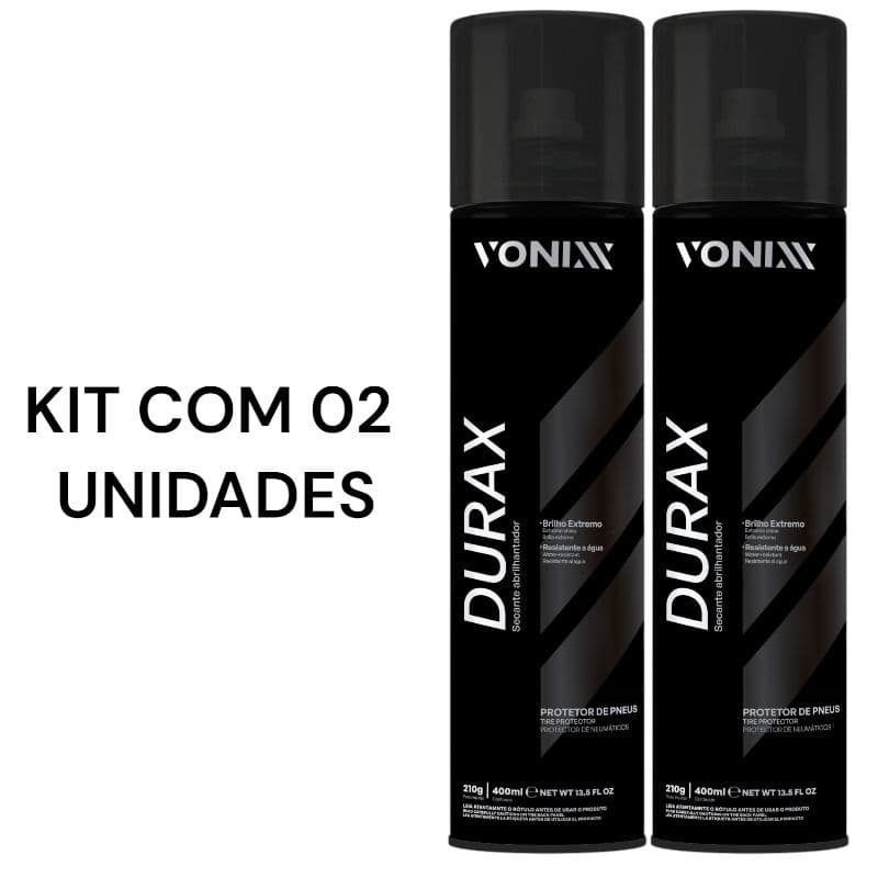 02 UNIDADES DURAX VONIXX PRETINHO EM SPRAY BRILHO INTENSO E DURADOURO