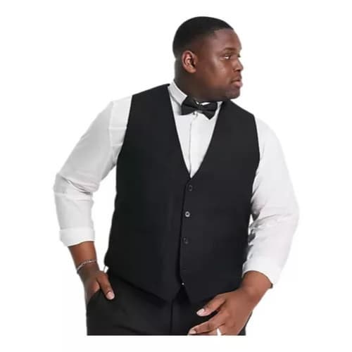 Colete Social Masculino Preto Lançamento Plus Size Sofisticado