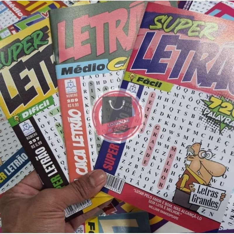 KIT 10 CAÇA PALAVRAS LETRÃO - SEM REPETIÇÃO - NÍVEIS VARIADOS