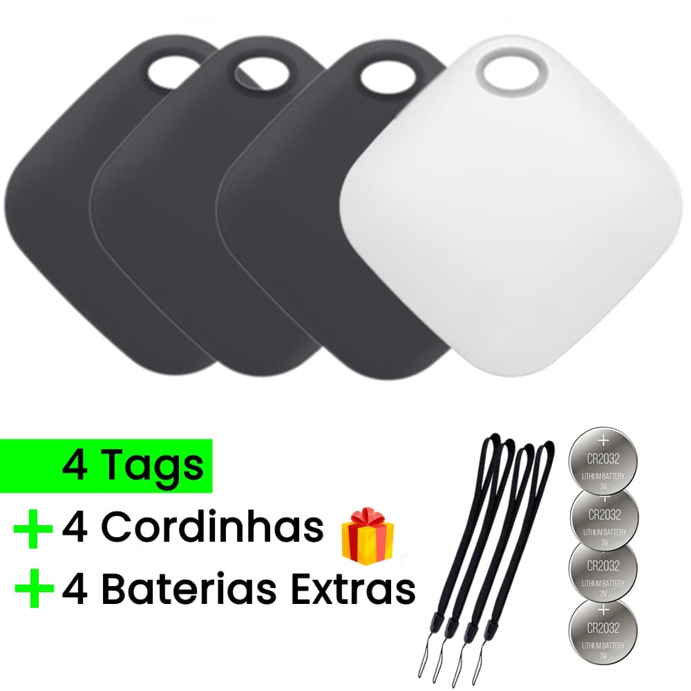 Kit 04 Rastreador Tag Inteligente iPhone + Baterias Extras