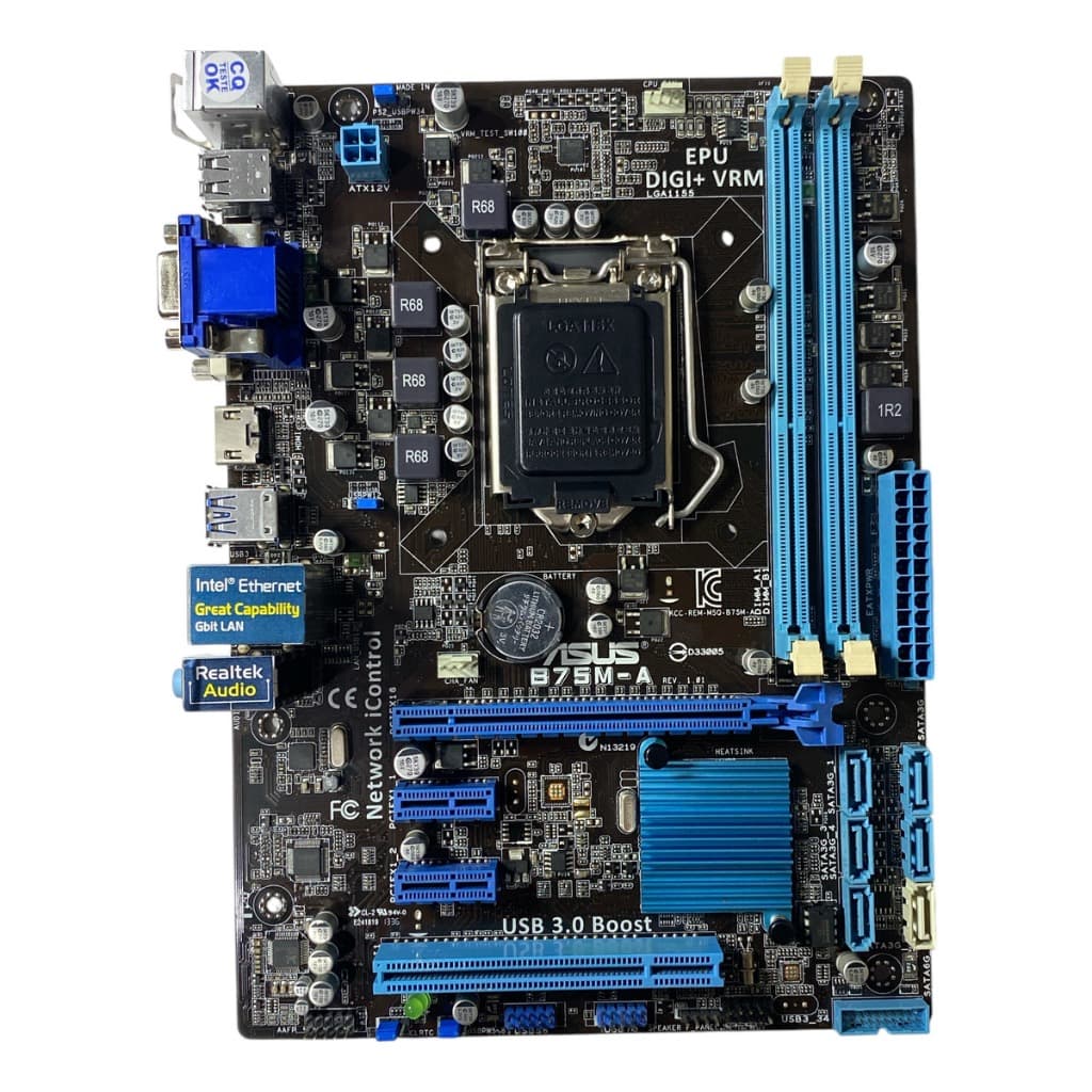 PLACA MÃE GAMER ASUS 1155 B75M-A P/ Pentium, Core i3, i5, i7 e Xeon 2ª e 3ª Geração até 16gb DD3 HDMI, VGA PCIE 3.0