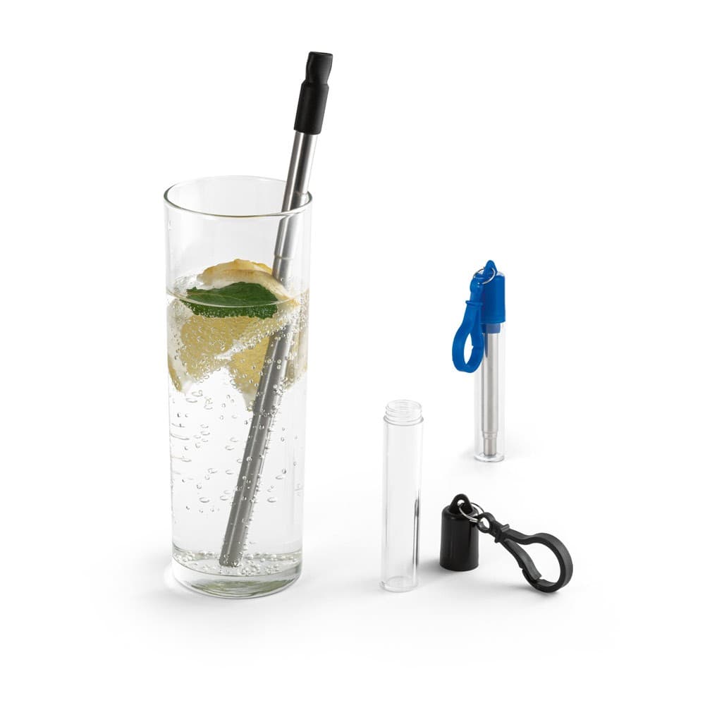 Canudo em Aço Inox com Escova de Limpeza