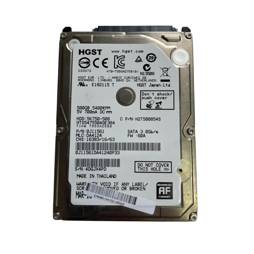 HD Hard Disk Sata Notebook 500gb 5400rpm HGST 5k750-500 HTS547550a9e384