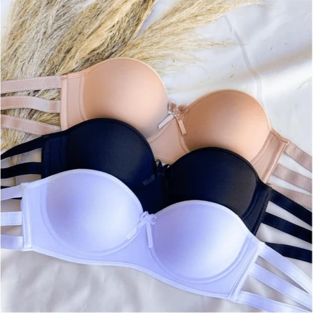 Sutiã TOMARA que CAIA 3 Tiras Detalhes Com Bojo Não marca