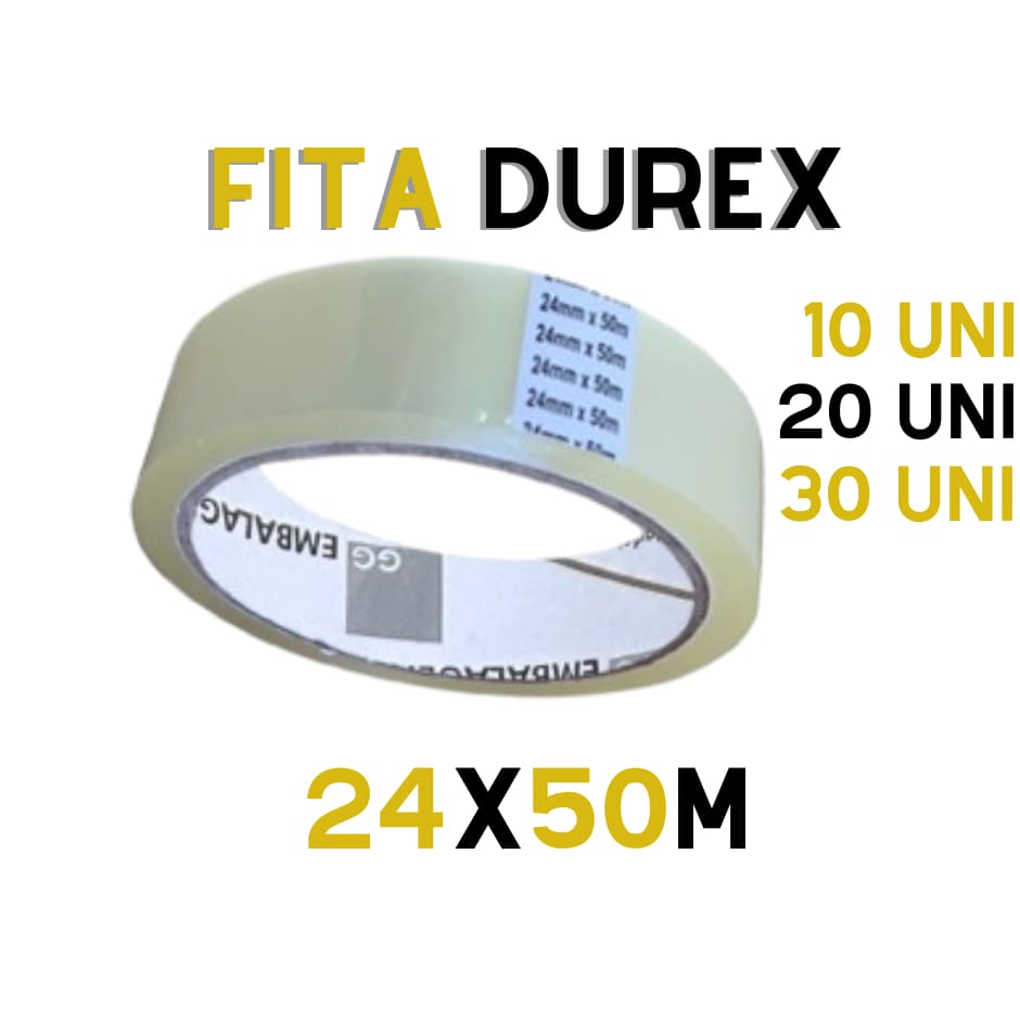 Kit Durex Fita Adesiva 24mm X 50 Metros