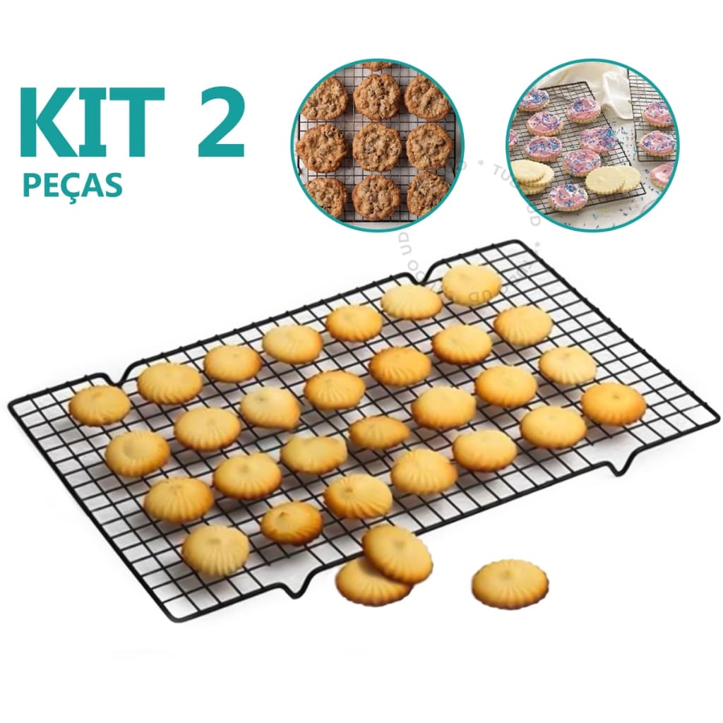Kit 2 Grades para Resfriar Alimentos Bolos e Biscoitos Antiaderente Clink 40cm x 25cm