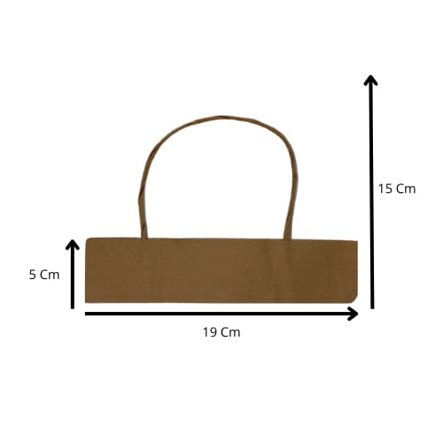 100 Unidades Alça Papel Kraft Torcido Para Sacolas 19 cm