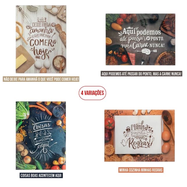 Tábua de Corte Carne Legumes Churrasco Vidro Temperado antibac 20x30cm