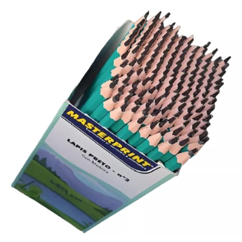 Caixa De Lapis Preto N° 2 Com 144 Undades - Masterprint.