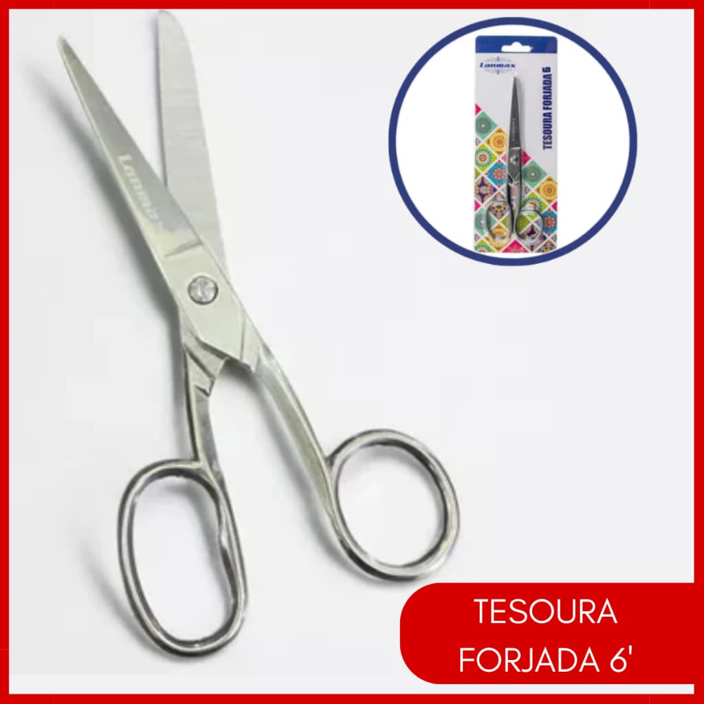 Tesoura Forjada Profissional Para Tecido Aço Inox 6 Pol