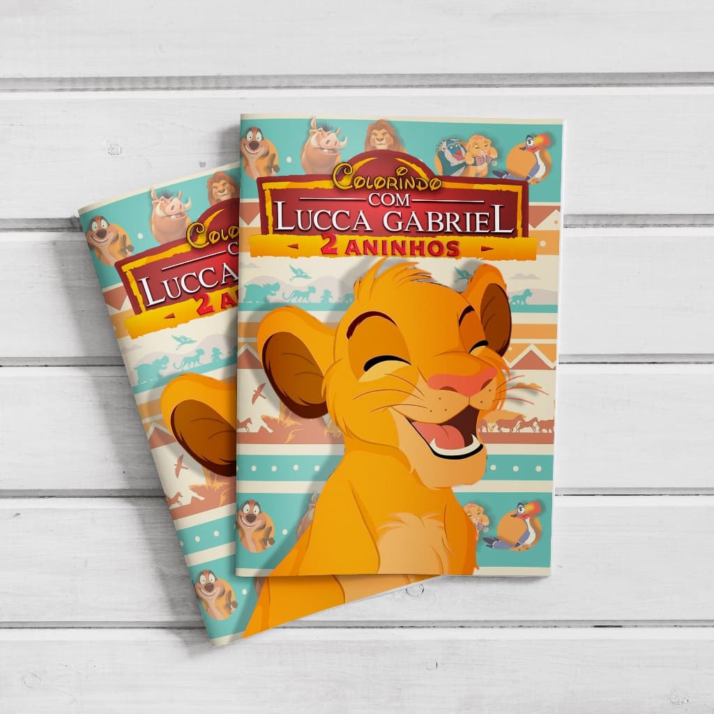 Livro de Colorir Personalizado Lembrancinha Aniversário O Rei Leão