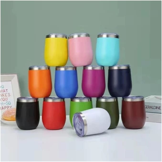 Novo Copo Ovo Cuia Térmica 350ml Em Inox Com Tampa Acrílica Envio Imediato