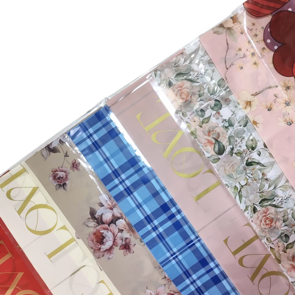 Sacos Celofane para Cestas Embalagem 35x59 Decorados com 25 unidades - Sortidos Estampas Misturadas