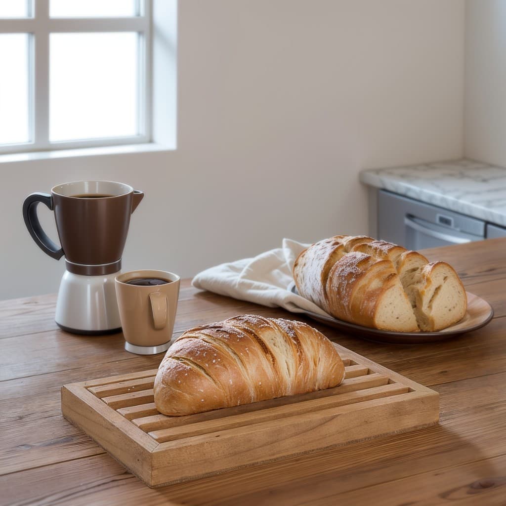 Bandeja Migalheira Madeira Pinus 30x20cm Cortar Pão Mesa Café Manhã Decoração