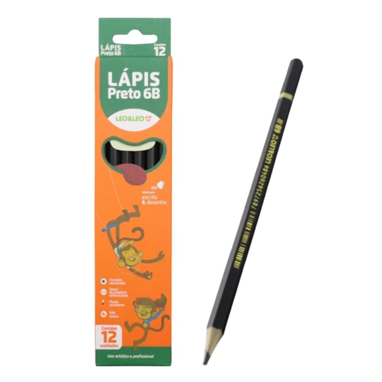 Lápis Preto 6B Lápis Técnico De Escrever e Sombrear 6b leo leo