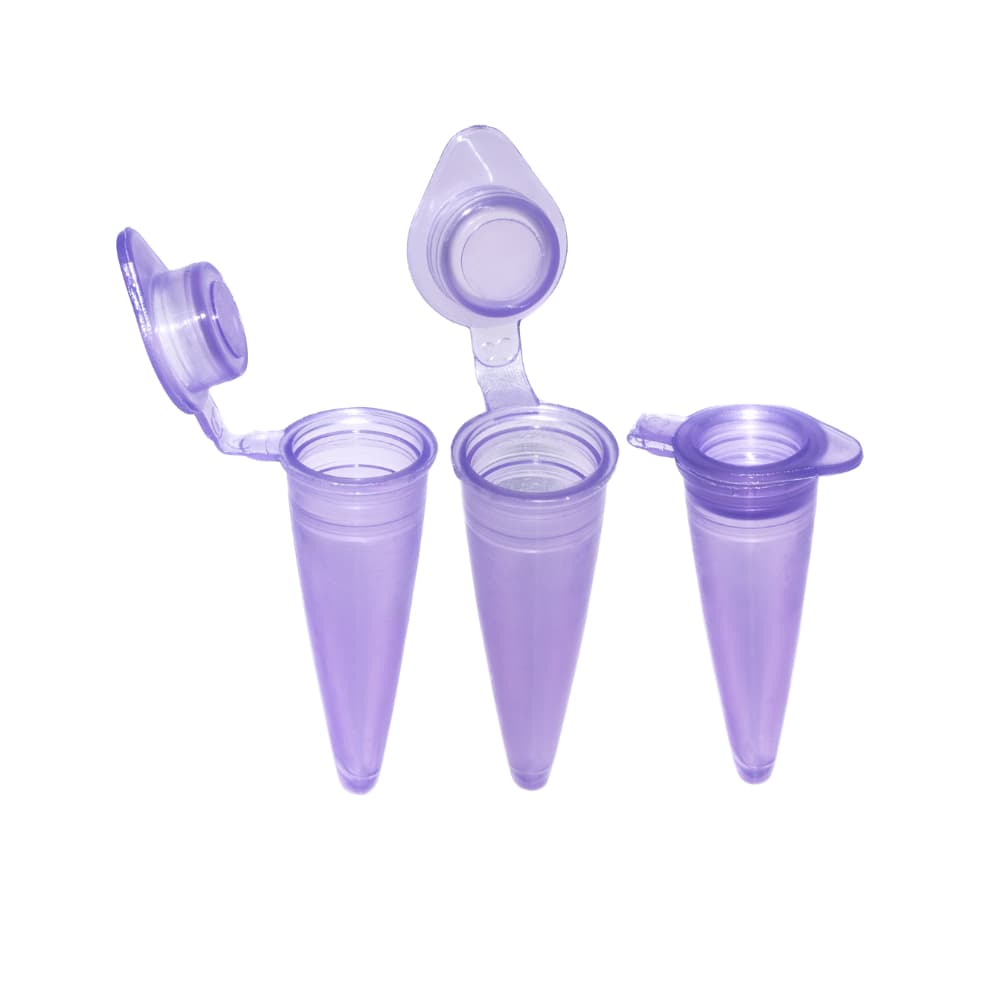 1000 Microtubo Phitos Lab 0,65ml Lilás Cônico C/ Tampa Capsula Para Laboratório