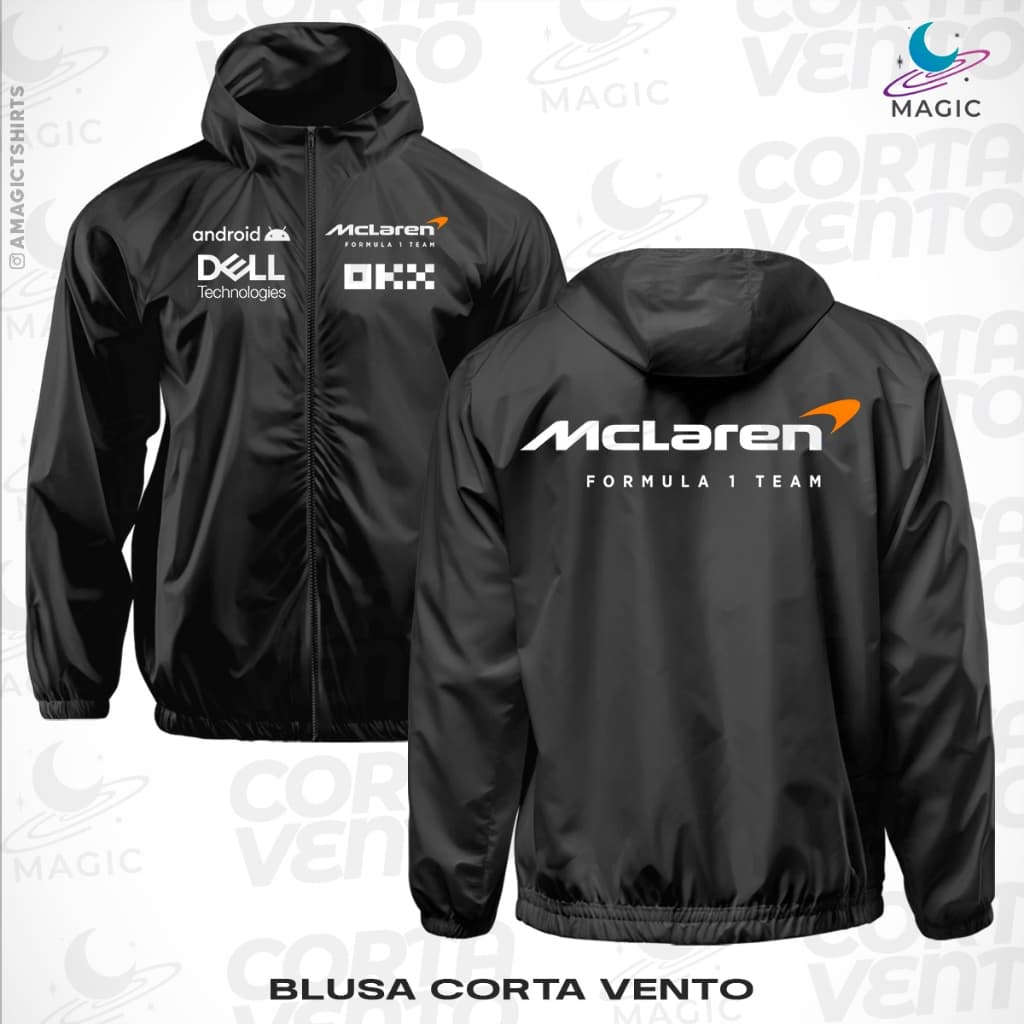 Corta Vento F1 Escuderia Mclaren team / Sponsorships frente e verso unissex