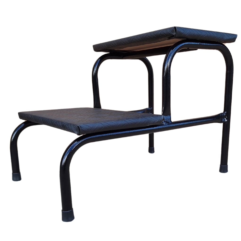 Escada Escadinha Para Maca E Depilação Estética TATUADOR 2 Degraus Preta