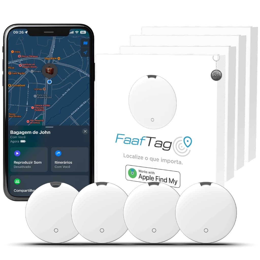 Faaftag 4 Unidades Rastreador Faaftech Para Mochila Mala Pet Bluetooth