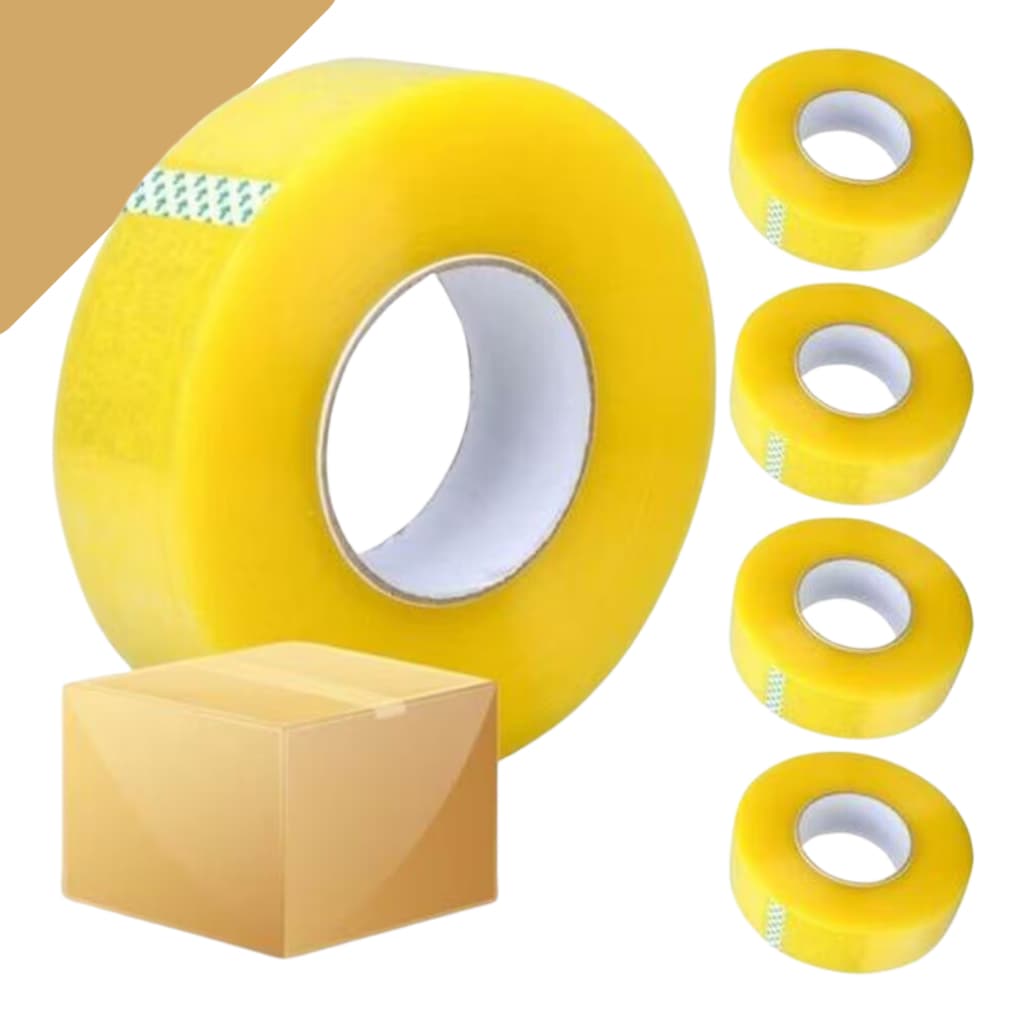 Kit 10 Fitas Durex Larga 40mm 500m Real Transparente Grande Embalar Caixa e Encomendas