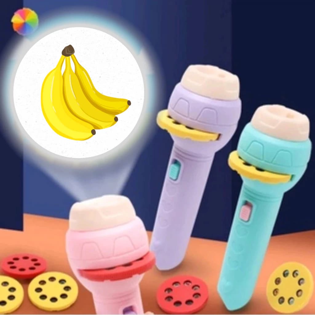 Lanterna Projetora Infantil 24 Imagens Lanterna Brinquedo Criança Projeção 3 Discos 8 Imagens