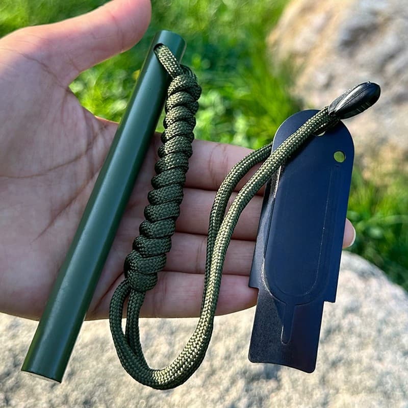 Pederneira Maciça Magnésio Camping Pesca Acendedor De Fogo Com Riscador