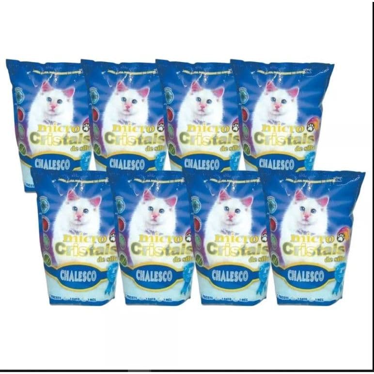 Areia Micro Silica Sanitária Cristais Higienica para Gatos - Chalesco CAIXA 8 UNIDADES