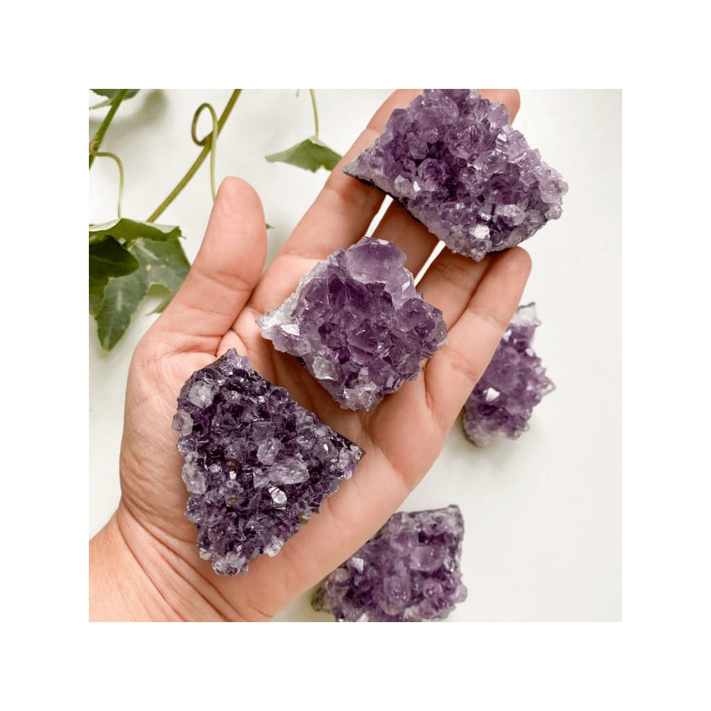 Mini Drusa De Ametista Pedra Natural Bruta Proteção Paz Ametista