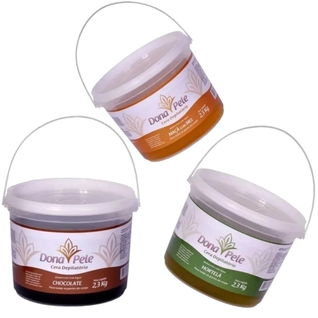 Cera Depilatória Dona Pele Removível Com Água 2,3kg Uso Profissional