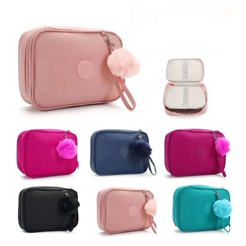 Estojo Estruturado 100 Pens Em Nylon Com Chaveiros e 28 Elastico Fixo Para Lapis Canetas Maquiagens