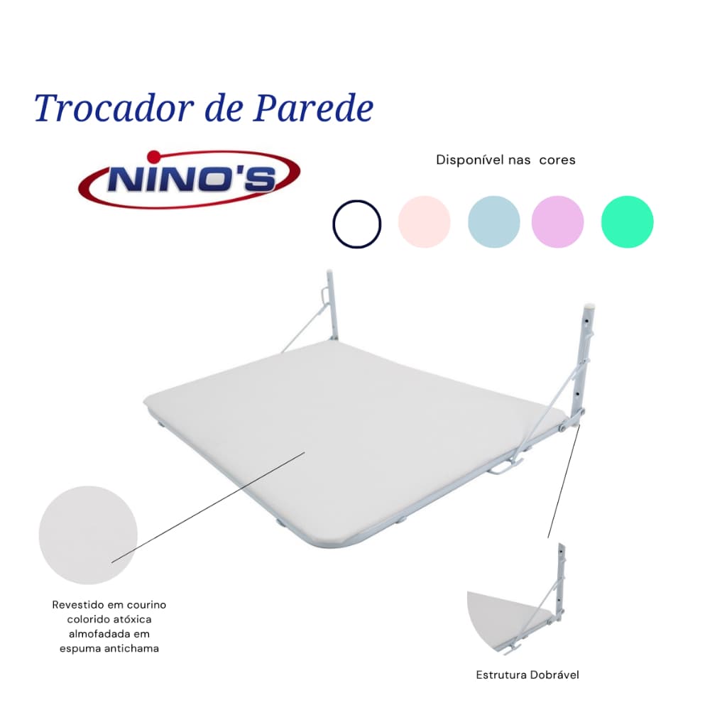 Trocador De Bebê Dobrável Ninos - Acolchoado - Resistente