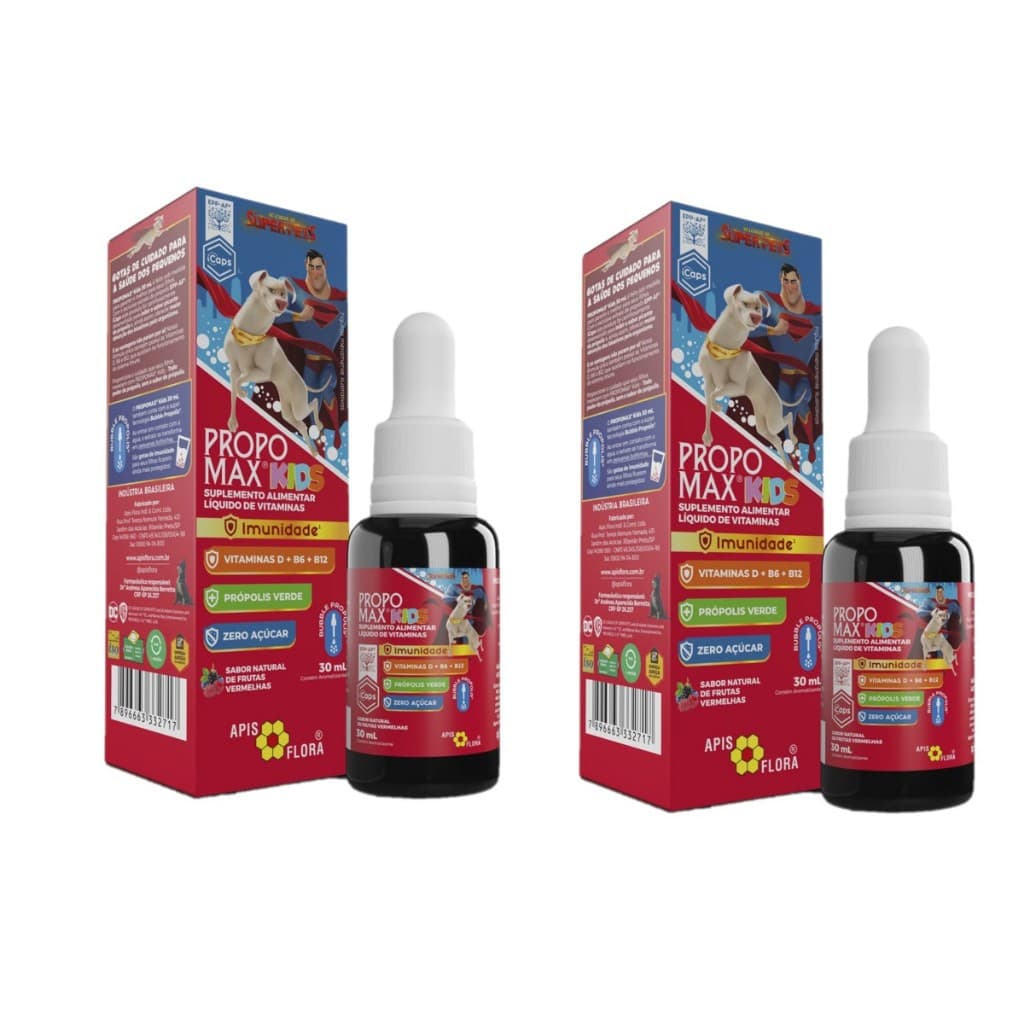 Própolis Verde Apis Flora Propomax Kids Gotas Frasco 30ml Kit 2Un