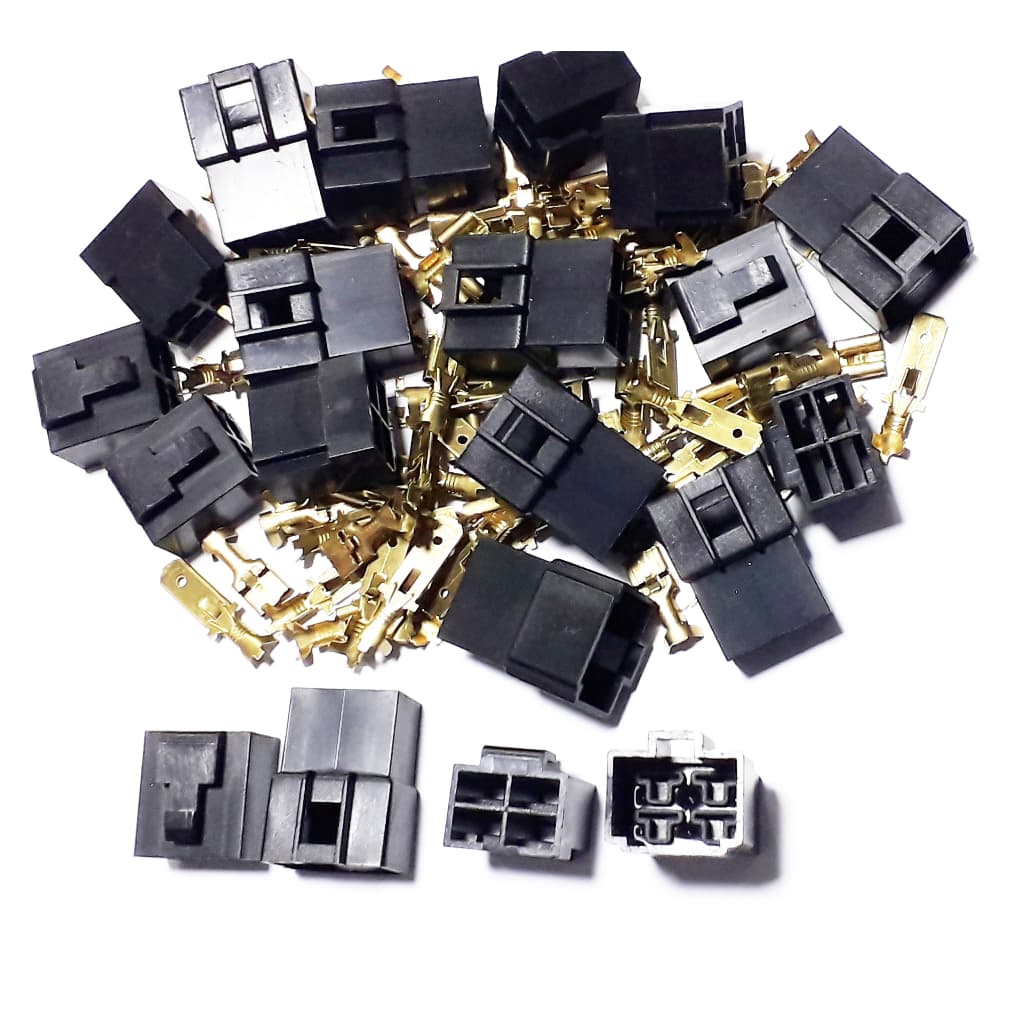 kit conector 4 vias macho e fêmea com trava kit com 1, 2, 3 , 4, 5 e 10 conjuntos