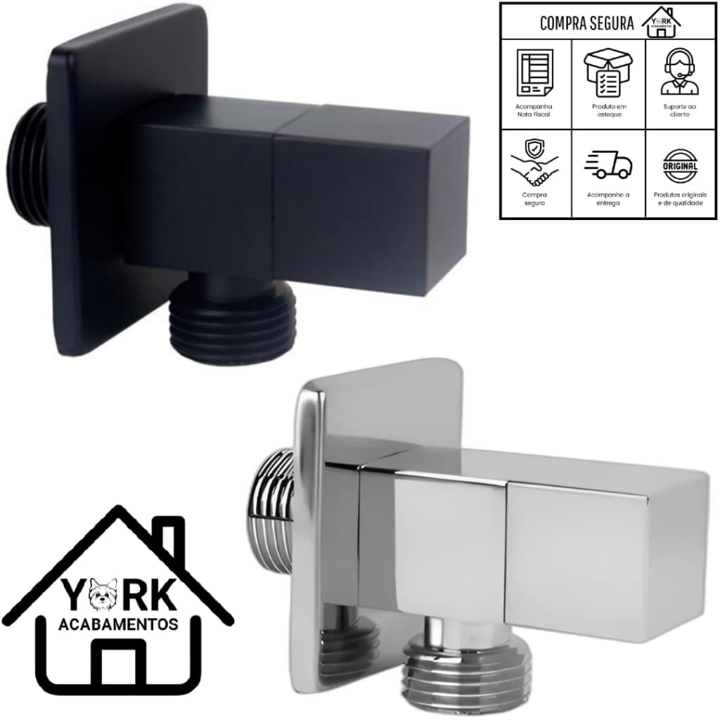 Registro Torneira Para Ducha Higiênica em Metal ¼" de Volta ESCOLHA COR CROMADO OU PRETO FOSCO