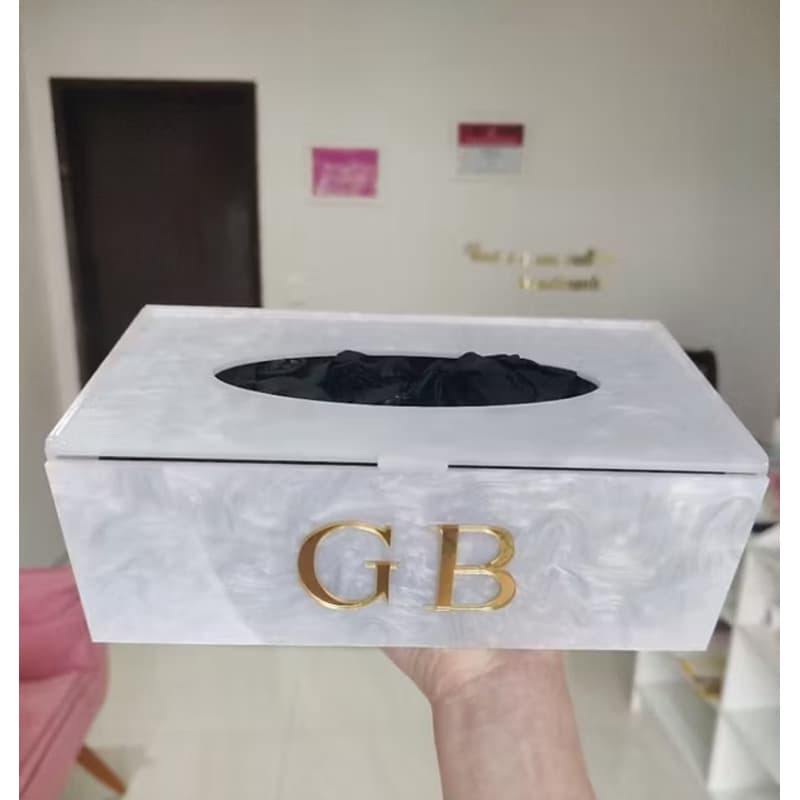 Caixa Para Luvas papel lenço máscara personalizada madrepérola