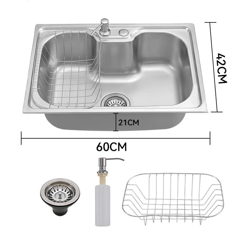 Cuba para cozinha gourmet pia aço inox com acessórios 60x42cm