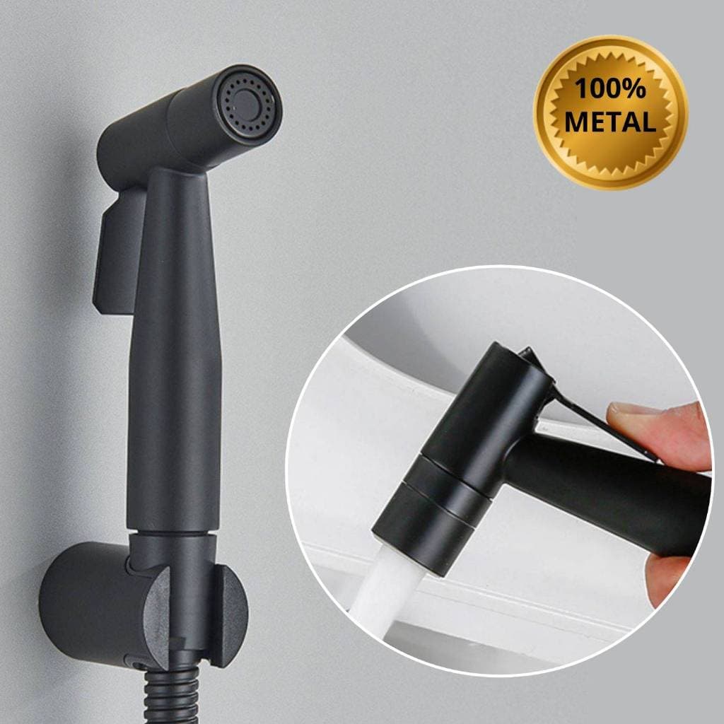 Ducha Higiênica Banheiro 100% Aço Inoxidável 1,50m Chuveirinho Privada Preta