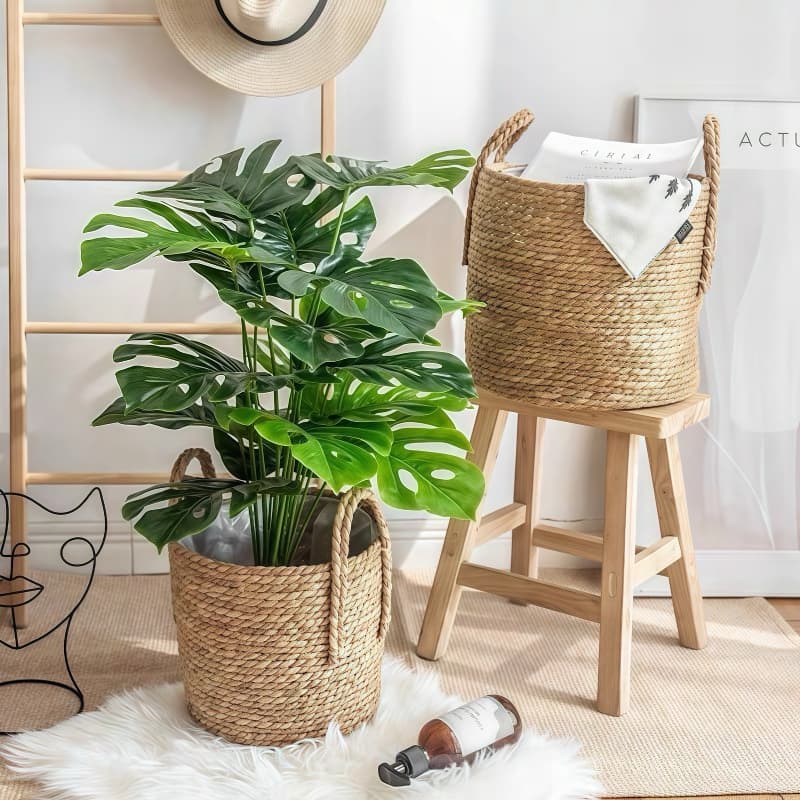 Costela De Adão Artificial 18 Folhas Buquê Alt 75 Cm Decoração Artesanato Planta