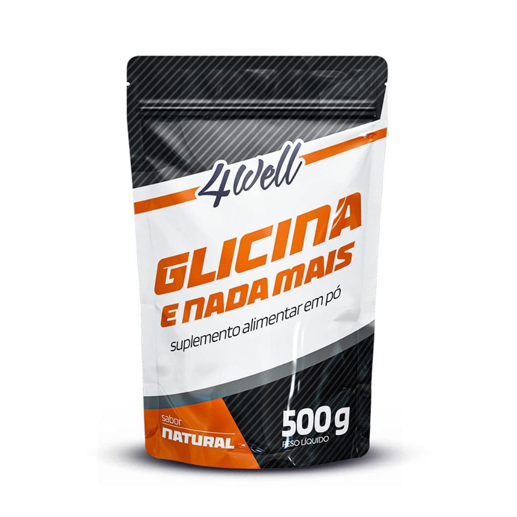 Glicina em pó 500g - 100% Pura - Suplemento Aminoácido - 4well
