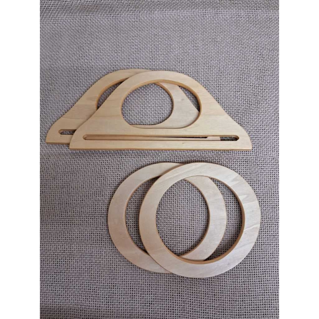Par de alça de madeira clara para bolsas