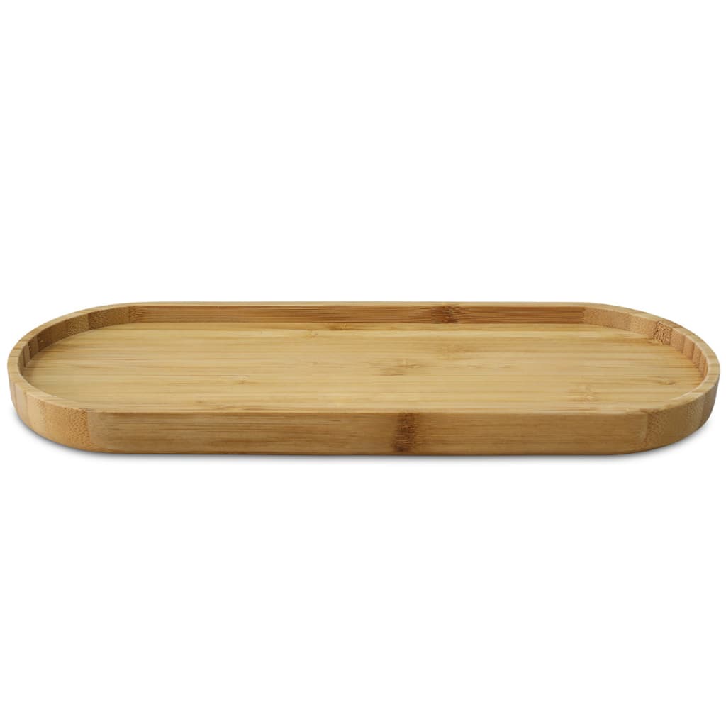 LUMAI Bandeja de Bambu Impermeável com Borda Lisa Organização Armazenamento Utensílios Decoração