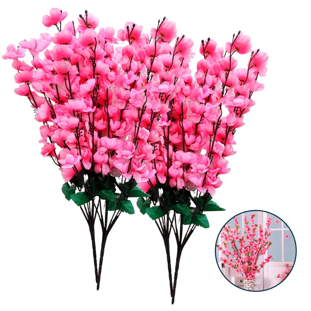 Kit Buquês De Flores De Cerejeira Artificial , Flor De Pêssego , Estilo oriental Para Decoração De Casamento 63CM