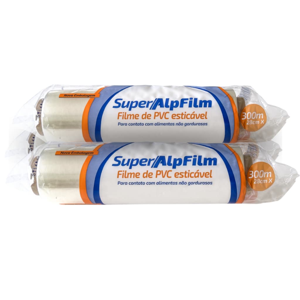 Rolo Bobina Plastico  Filme Pvc 28cm X 300 Metros Super Alpfilm.
