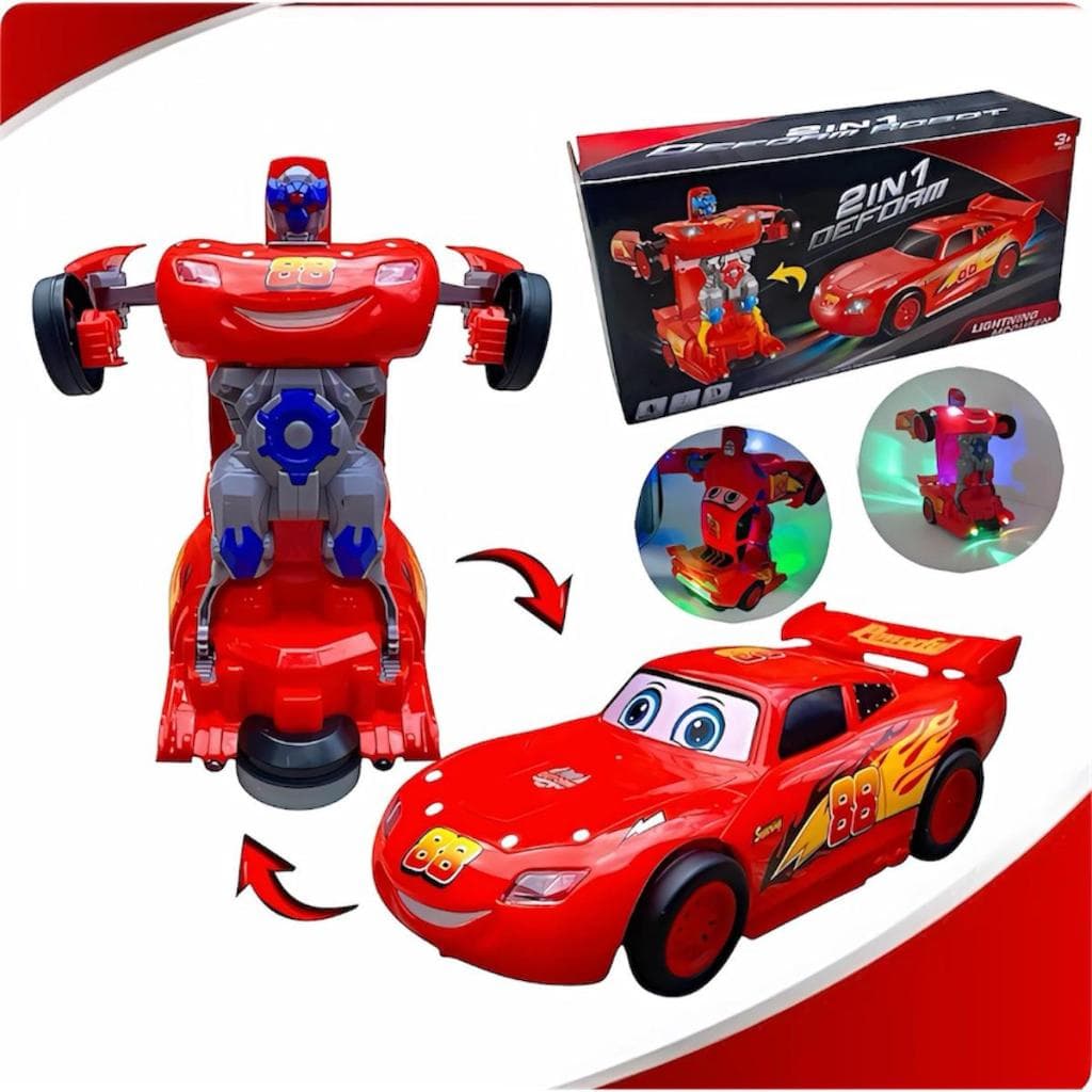 Carrinho Relampago McQueen Transforme Com Som, Luz E Sensor Brinquedo