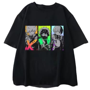 Camisa Deku Bakugou Katsuki Todoroki Shoto Adulto/Infantil Lançamento Camiseta Em Algodao