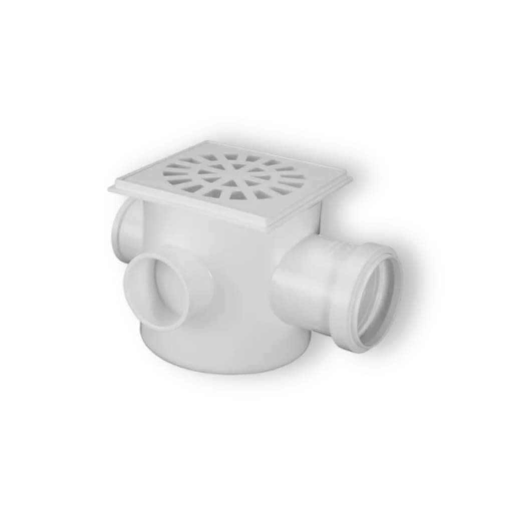 Caixa Sifonada Grelha Quadrada 3 Entradas Saída 50mm Multilit 10cm x 10cm