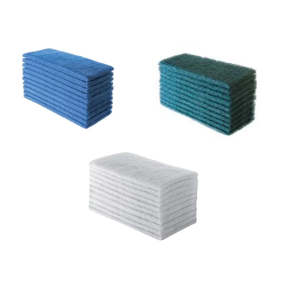 Fibra De Limpeza Fibra Verde Branca e Azul Kit com 30 Unidades Limpeza Leve e Pesada
